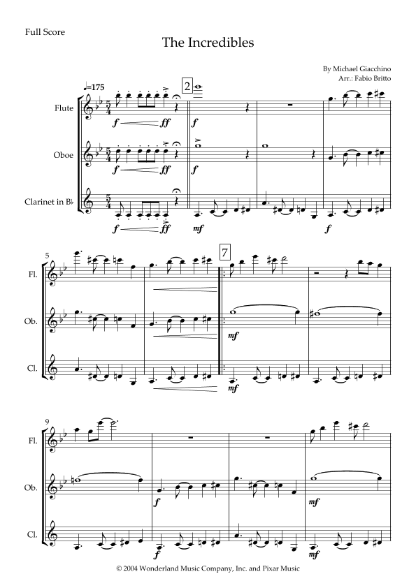 The Incredibles (main Theme) (arr. Fabio Britto)