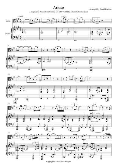 Arioso (viola & piano) - INT (arr. David Kocijan)