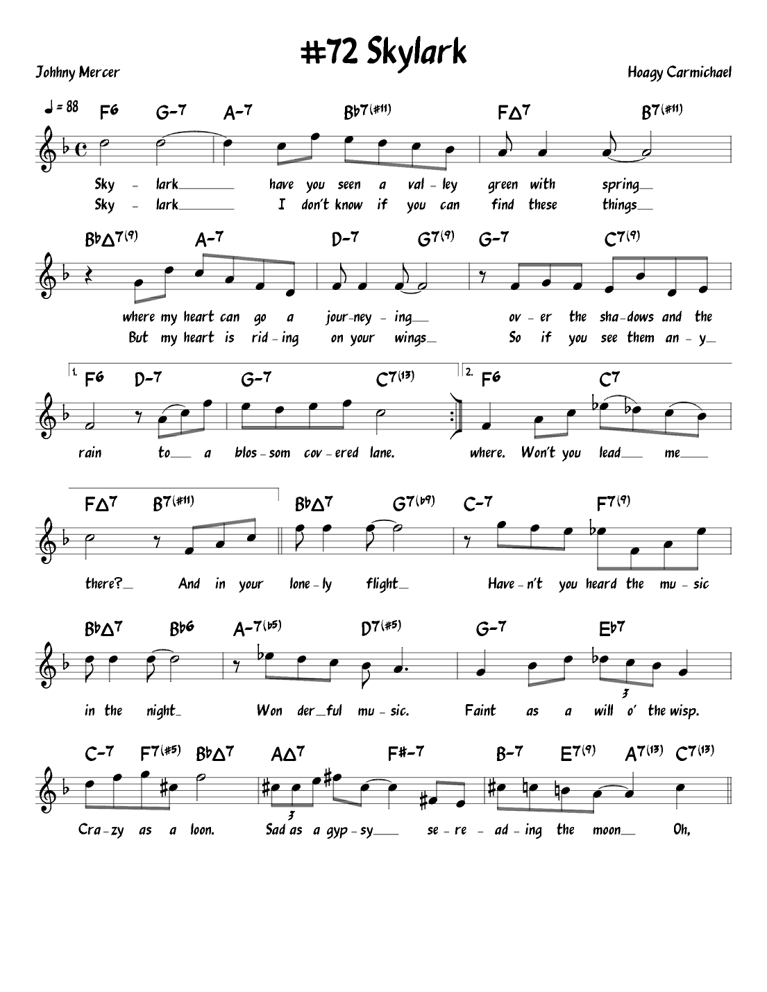 Skylark (arr. John Fries)