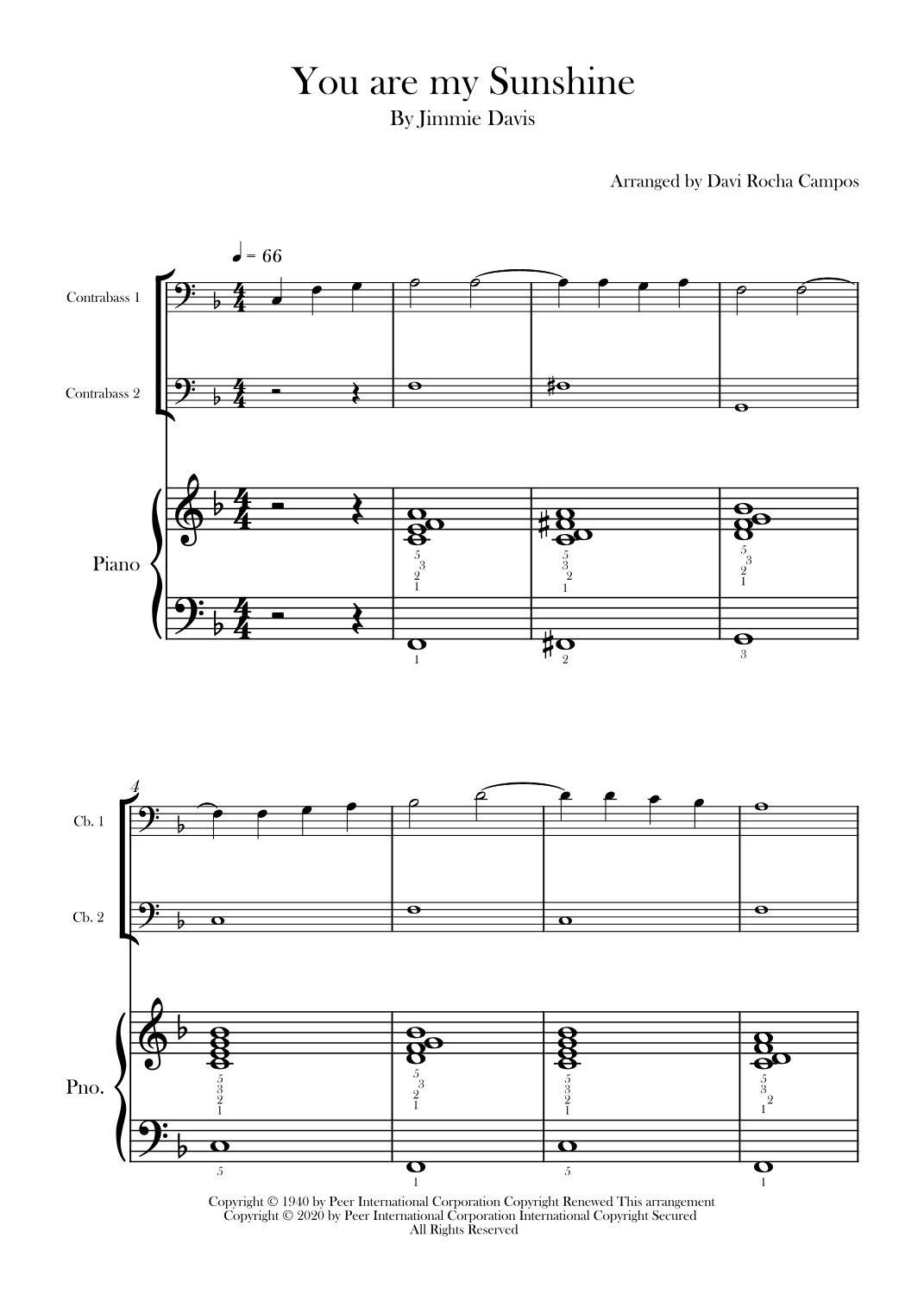 You Are My Sunshine (arr. Davi Rocha Campos)