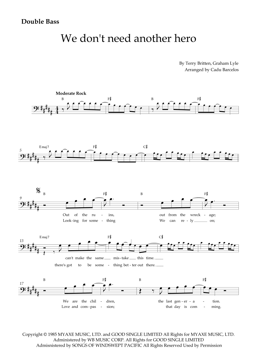 We Don't Need Another Hero (arr. Cadu Barcelos)