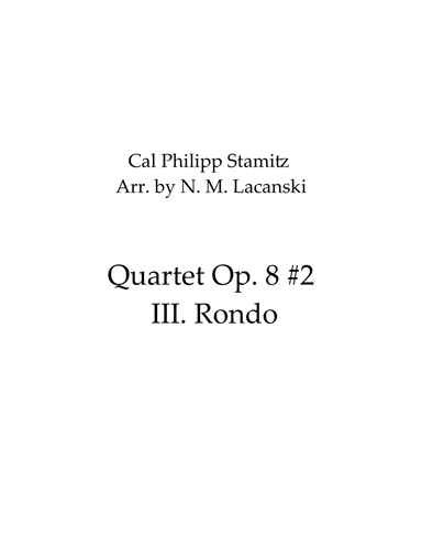 Quartet Op. 8 #2 III. Rondo (arr. Nick Lacanski)