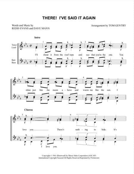 There! I've Said It Again (arr. Tom Gentry)