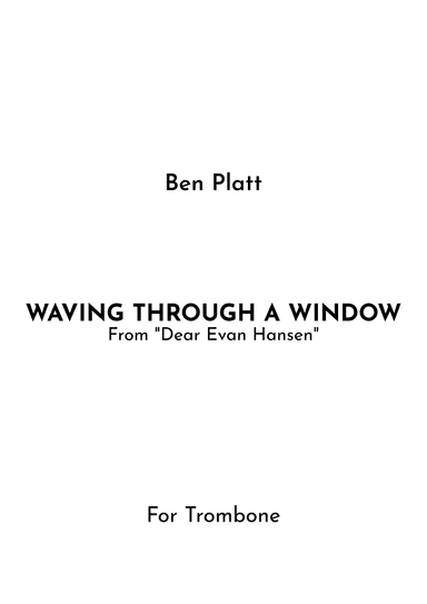 Waving Through A Window (arr. Jireh J.)