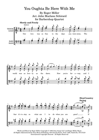 You Oughta Be Here With Me (arr. John Maclane Schirard)