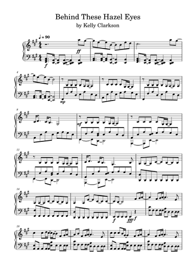 Behind These Hazel Eyes (arr. Anya Alston)