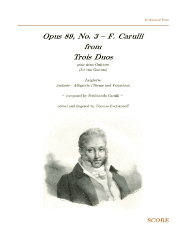 Opus 89 No. 3 - F. Carulli - Score (arr. Thomas Evdokimoff)