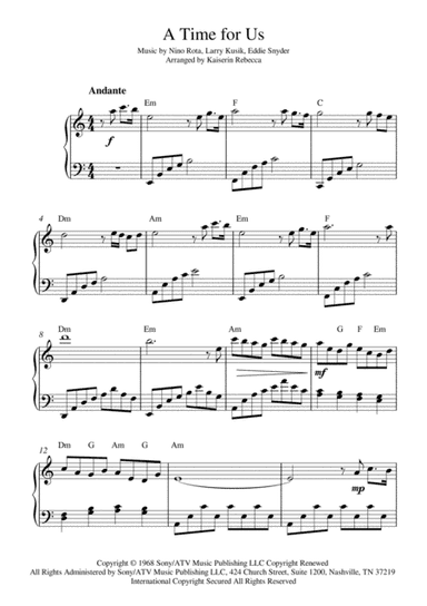 A Time For Us (love Theme) (arr. Kaiserin Rebecca)