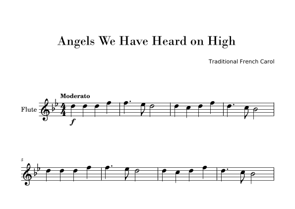 Angels We Have Heard on High (Easy Flute Solo) (arr. Gisele Sant'Ana)