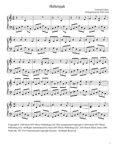 Hallelujah (arr. Felix Sun)