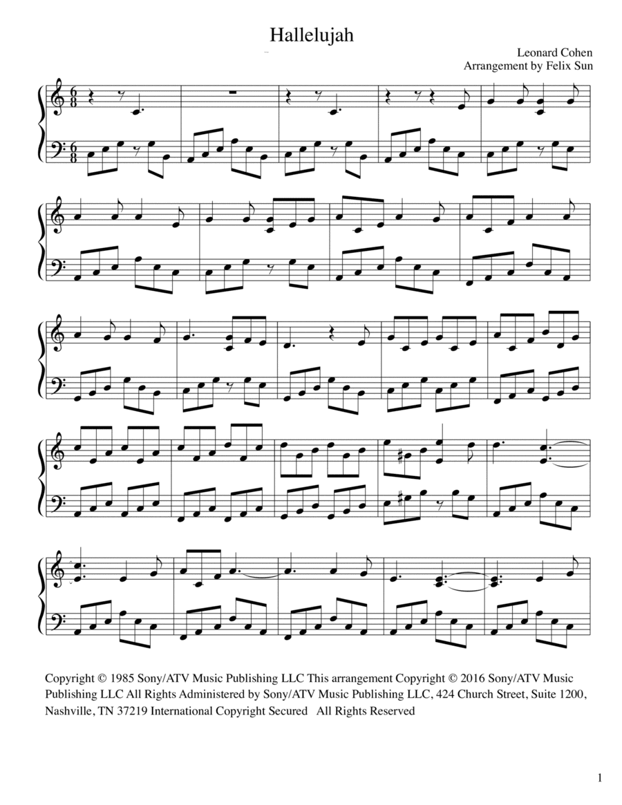 Hallelujah (arr. Felix Sun)