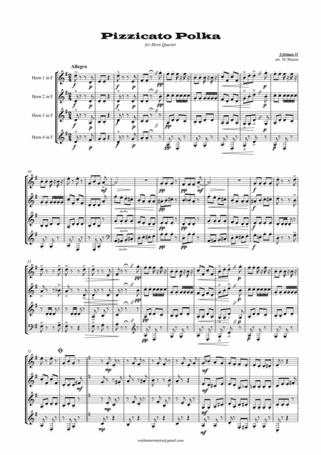 J. Strauss II - Pizzicato polka for Hron Quartet (arr. Waldemar Matera)
