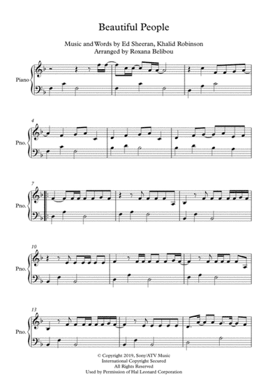 Beautiful People (arr. Roxana Belibou)