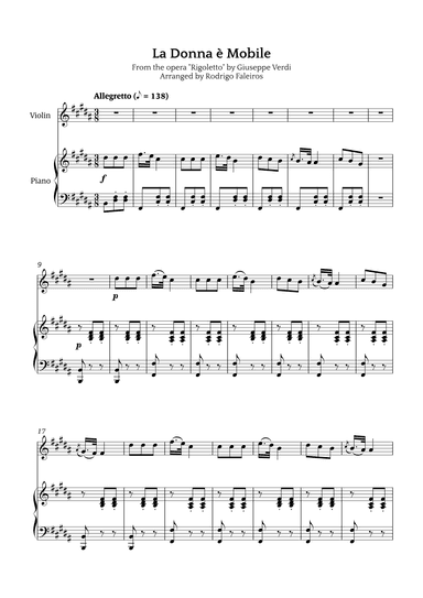 La Donna è Mobile (arr. Rodrigo Faleiros)