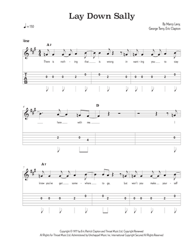Lay Down Sally (arr. Riverside Guitar School)