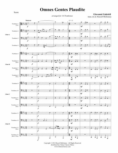 Omnes Gentes Plaudite - Motet for 16-part Trombone Choir (arr. Russell McKinney)