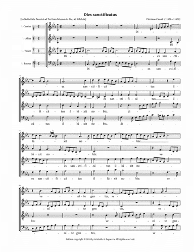 Dies sanctificatus (Canali) - SATB (arr. Aristotle A. Esguerra)