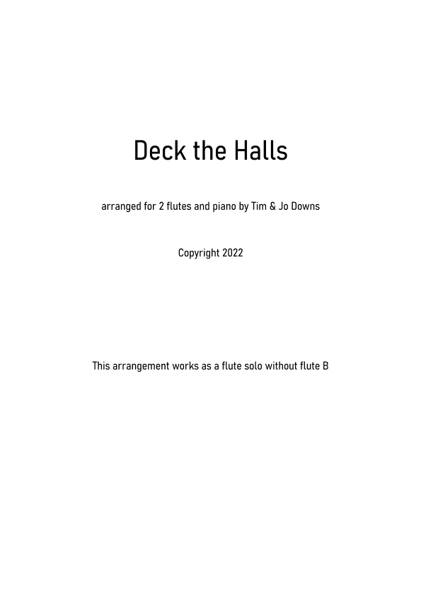 Deck The Hall (swing & Latin) (arr. Tim Downs)