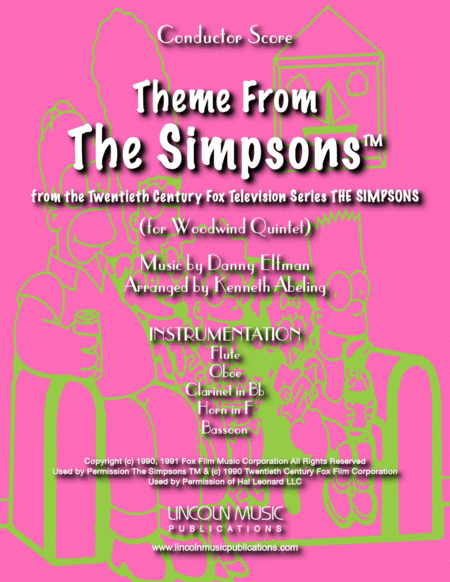 Theme From The Simpsons TM  from the Twentieth Century Fox Television Series THE SIMPSONS (arr. Kenneth Abeling)