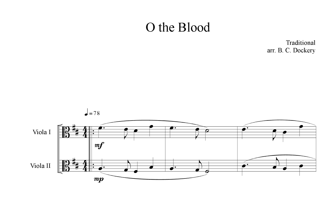 O The Blood (Viola Duet) (arr. B. C. Dockery)
