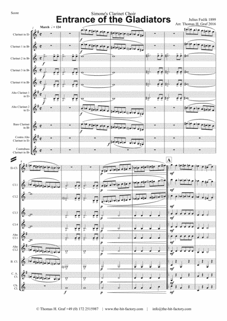 Entrance of the Gladiators (Thunder and Blazes) - Circus March - Clarinet Choir (arr. Thomas H. Graf)