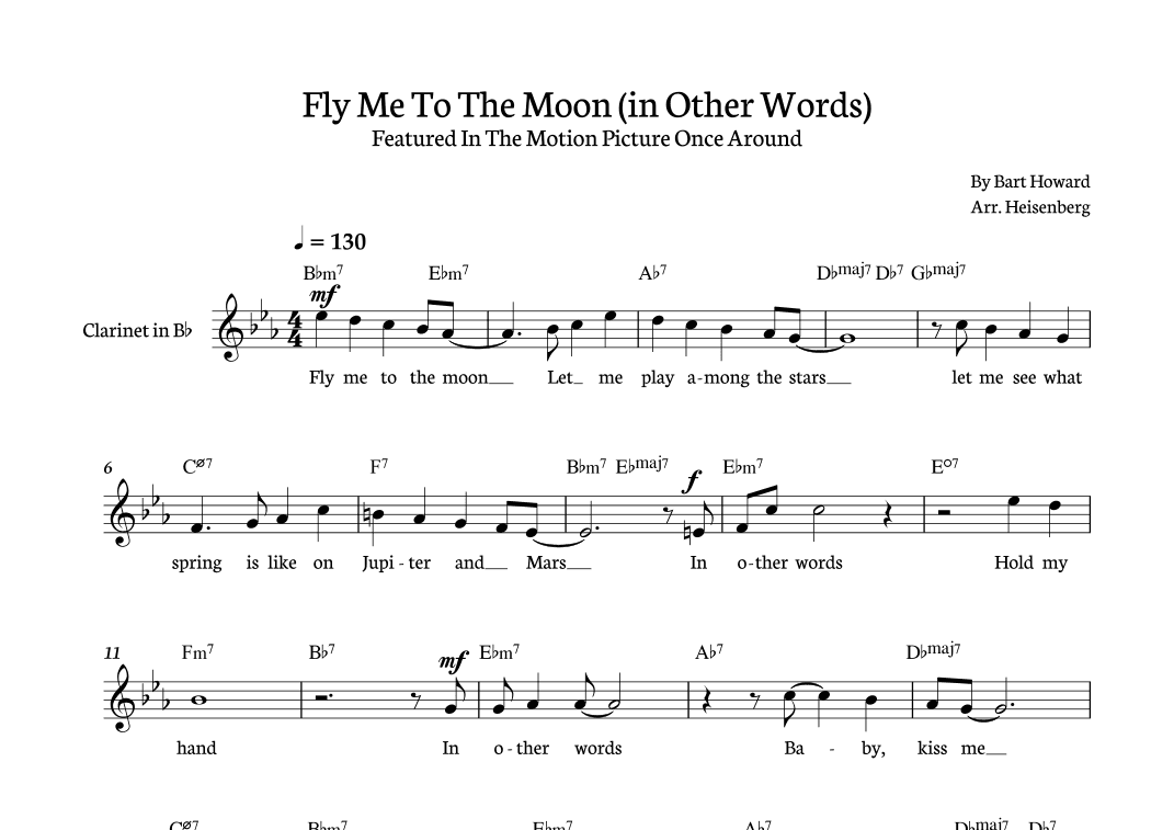 Fly Me To The Moon (in Other Words) (arr. Heisenberg)