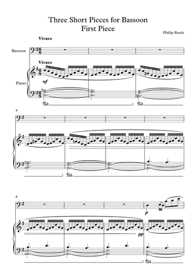 Three Short Pieces for Bassoon and Piano