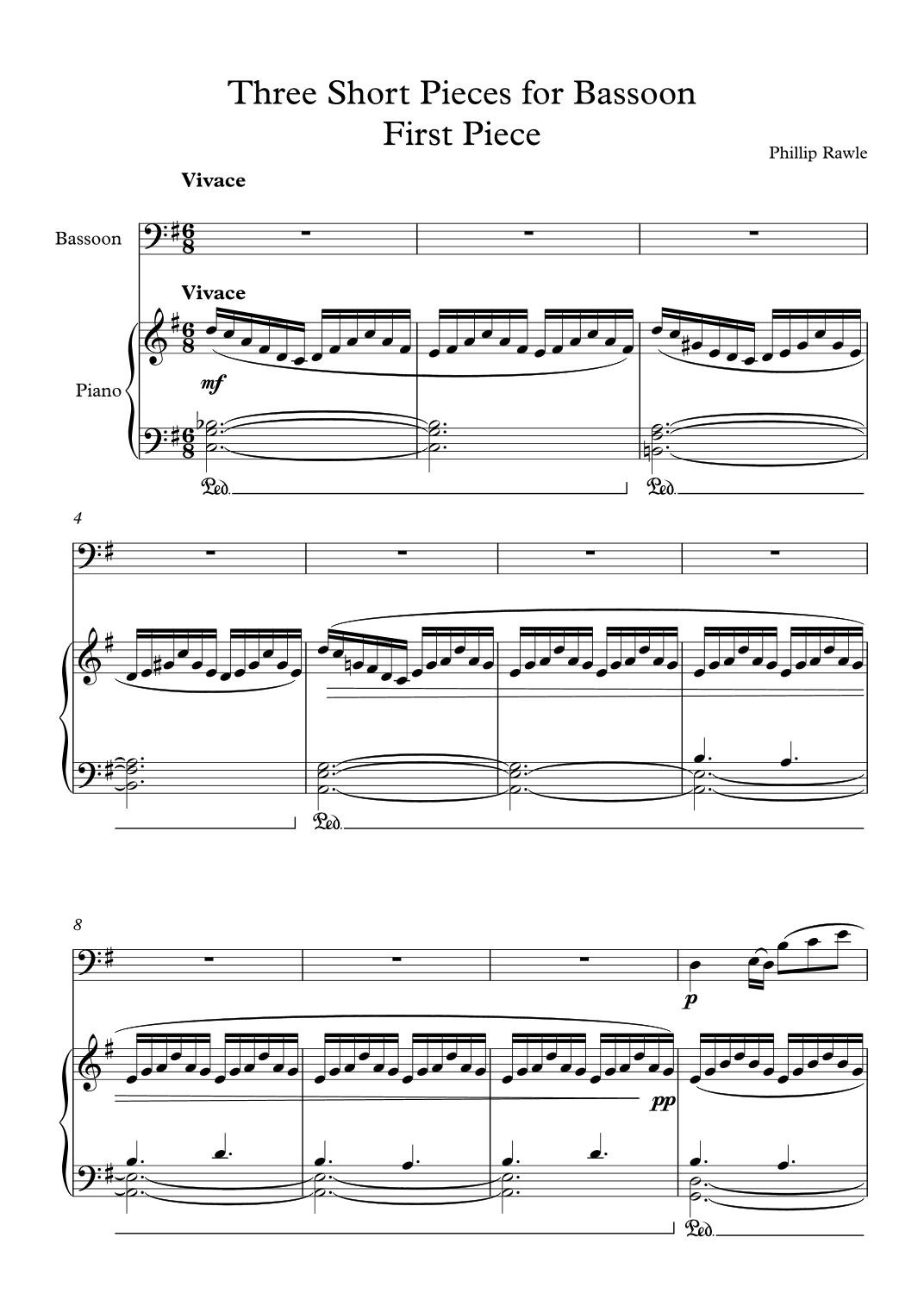 Three Short Pieces for Bassoon and Piano