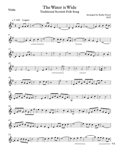 The Water is Wide for Violin and Cello Duet (arr. Katherine L Fraser)