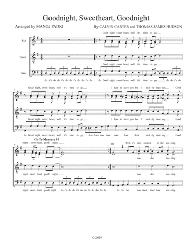 Goodnight, Sweetheart, Goodnight (goodnight, It's Time To Go) (arr. Manoj Padki)