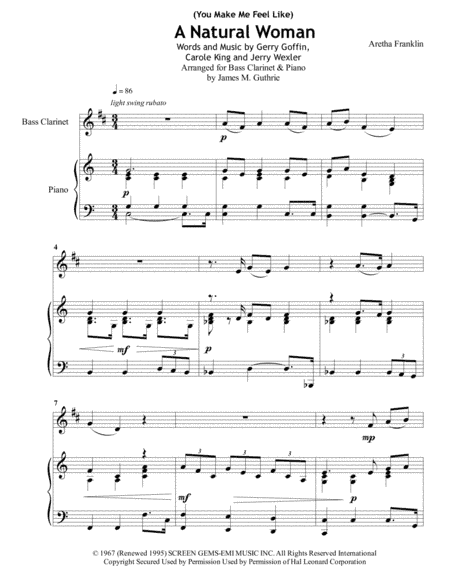 (You Make Me Feel Like) A Natural Woman (arr. James M. Guthrie, ASCAP)
