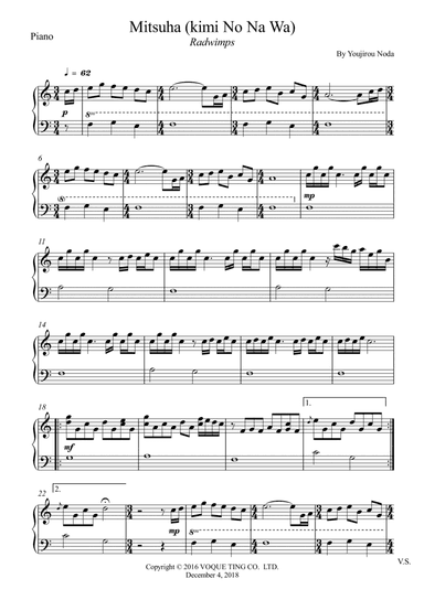 Mitsuha (kimi No Na Wa) (arr. Wesley S. SIlva)