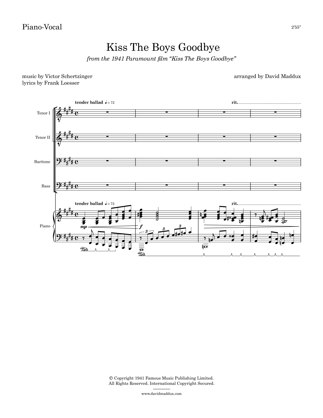Kiss The Boys Goodbye (arr. David Maddux)