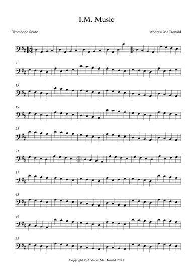 I.M. Music Trombone Score