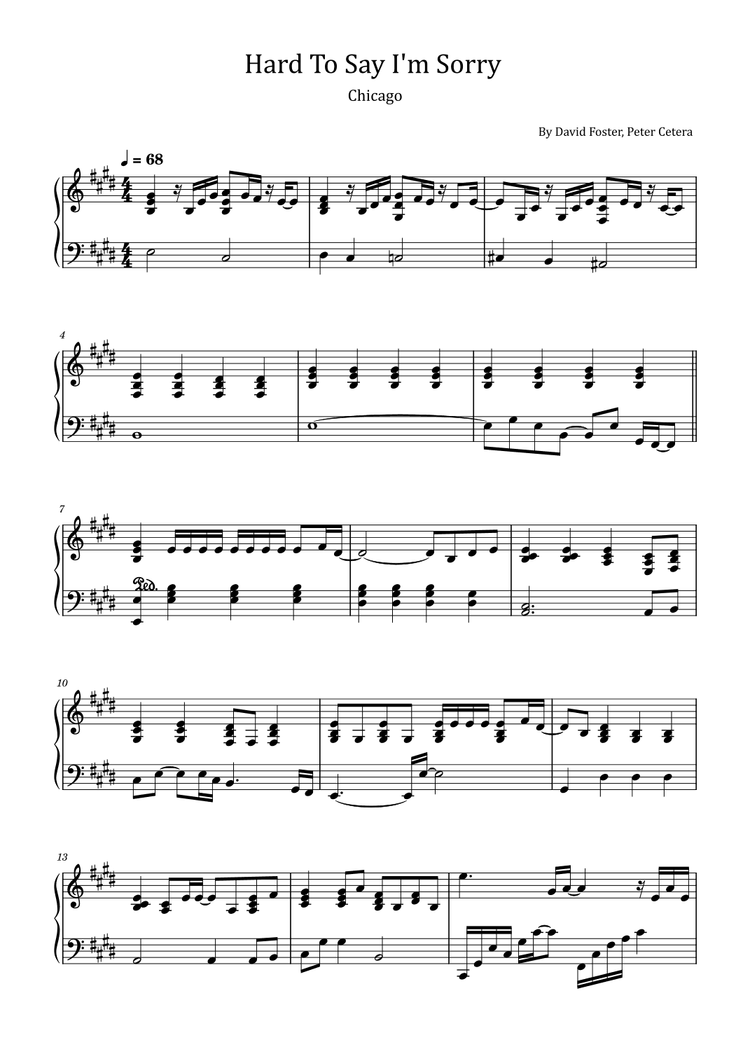 Hard To Say I'm Sorry (arr. poon)