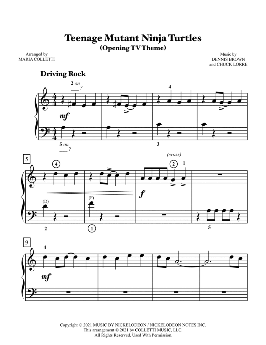 Teenage Mutant Ninja Turtles (arr. Maria Colletti)