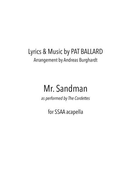 Mister Sandman (arr. Andreas Burghardt)