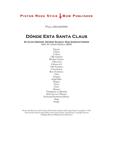 Donde Esta Santa Claus (arr. John Hoesly)