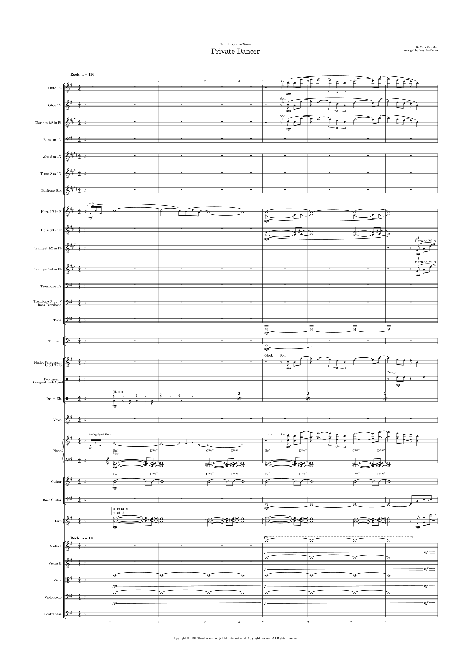Private Dancer (arr. Daryl McKenzie)