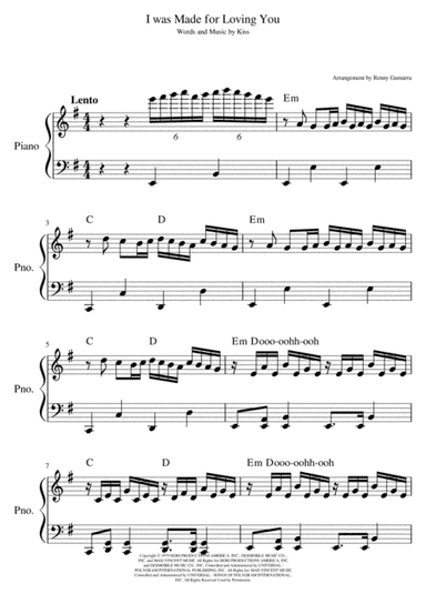 I Was Made For Lovin' You (arr. Renny Gamarra Loaiza)