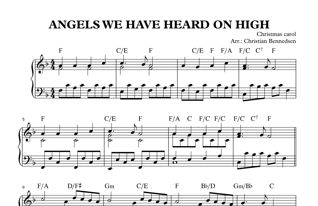 Angels We Have Heard On High (arr. Christian Bennedsen)