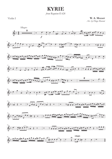 Kyrie from Requiem K. 626 for String Quartet (arr. Diego Marani)