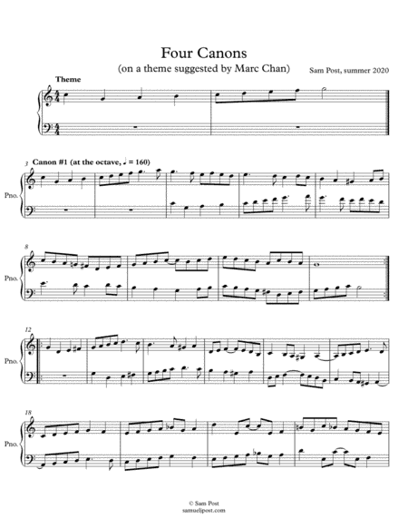 Four Canons on a Theme from Marc Chan, op. 61