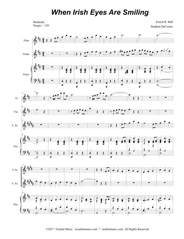 When Irish Eyes Are Smiling (Duet for Soprano and Alto Saxophone) (arr. Stephen DeCesare)