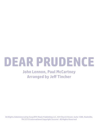 Dear Prudence (arr. Jeff Tincher)