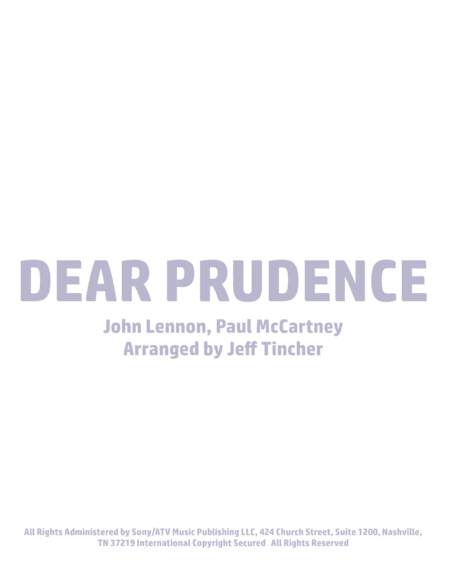 Dear Prudence (arr. Jeff Tincher)