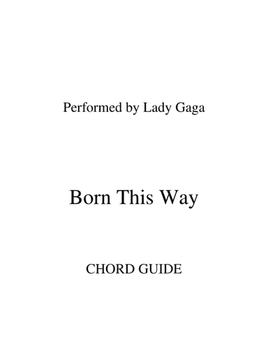 Born This Way (arr. RWM)