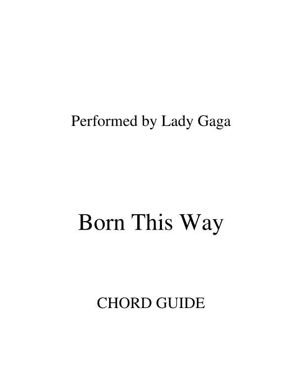 Born This Way (arr. RWM)