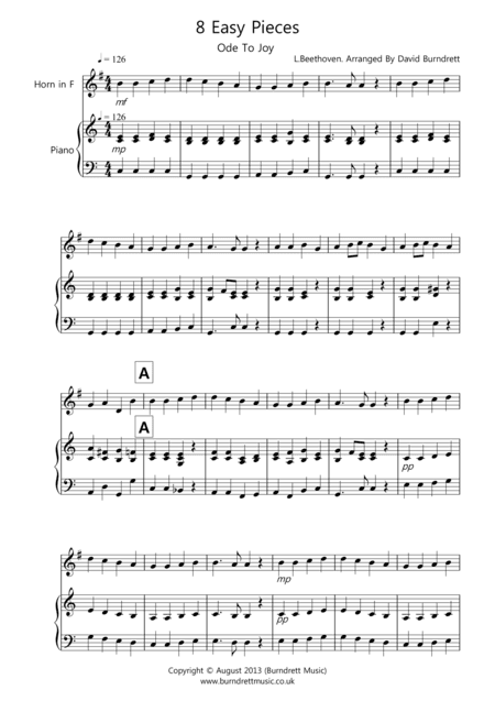 8 Pieces for French Horn And Piano (arr. David Burndrett)