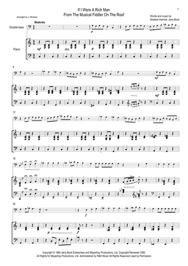 If I Were A Rich Man (arr. John Nicolaus)